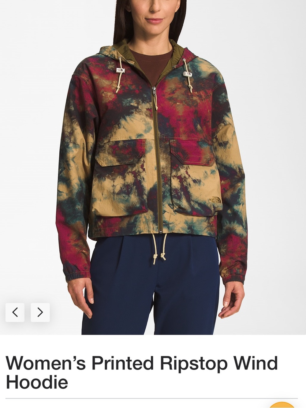 NWT Women’s The North Face Printed Ripstop Wind Hoodie/ Jacket